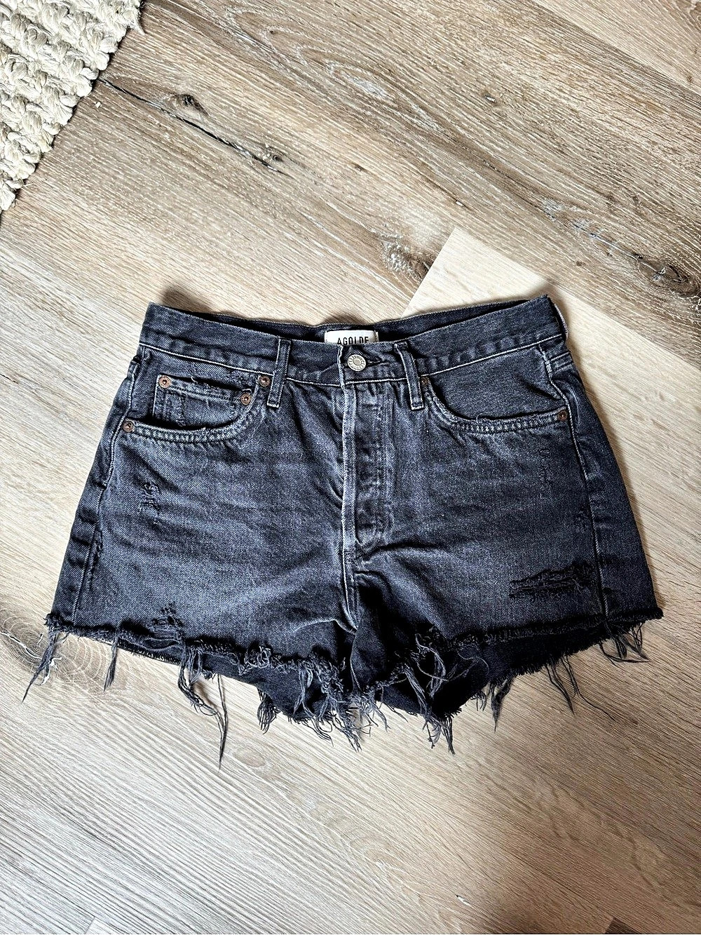 AGOLDE Parker Vintage Cut Off Short Black Size 27